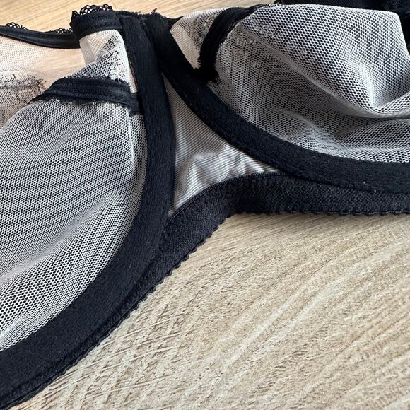 Wacoal Retro Chic Full Figure Underwire Bra 42D Black White - Picture 7 of 9